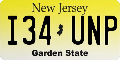 NJ license plate I34UNP