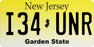 NJ license plate I34UNR