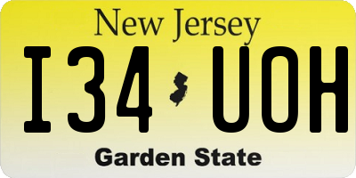 NJ license plate I34UOH