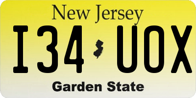 NJ license plate I34UOX
