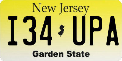 NJ license plate I34UPA