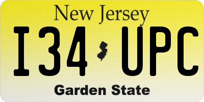 NJ license plate I34UPC