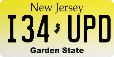 NJ license plate I34UPD