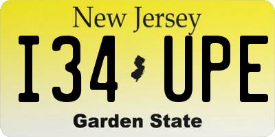 NJ license plate I34UPE