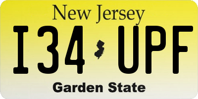 NJ license plate I34UPF