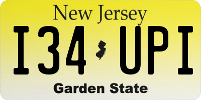NJ license plate I34UPI