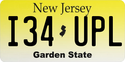 NJ license plate I34UPL