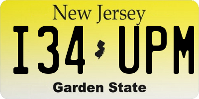 NJ license plate I34UPM