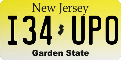 NJ license plate I34UPO