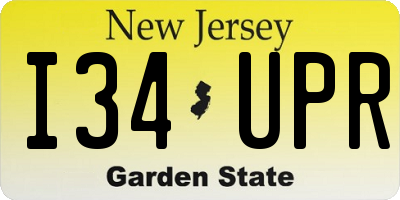 NJ license plate I34UPR