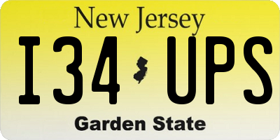 NJ license plate I34UPS