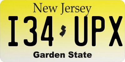 NJ license plate I34UPX