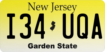 NJ license plate I34UQA