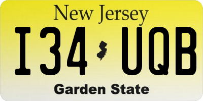 NJ license plate I34UQB
