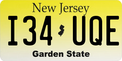 NJ license plate I34UQE