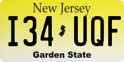 NJ license plate I34UQF