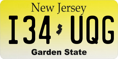 NJ license plate I34UQG