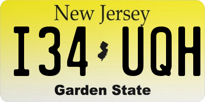 NJ license plate I34UQH