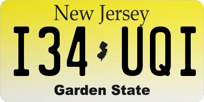 NJ license plate I34UQI