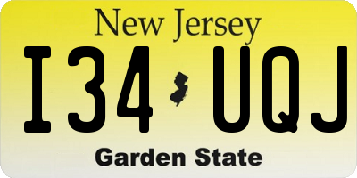 NJ license plate I34UQJ