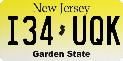 NJ license plate I34UQK