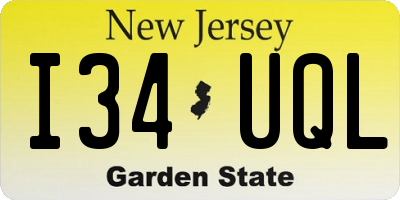 NJ license plate I34UQL