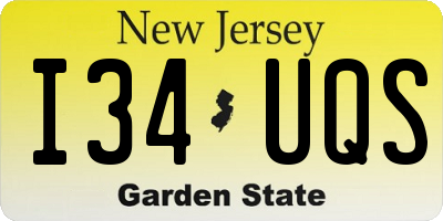 NJ license plate I34UQS