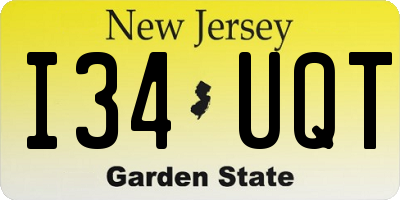 NJ license plate I34UQT