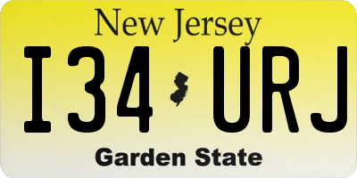 NJ license plate I34URJ