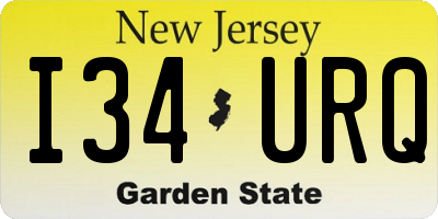 NJ license plate I34URQ