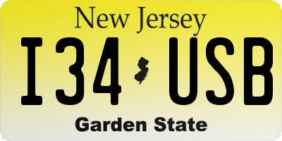 NJ license plate I34USB