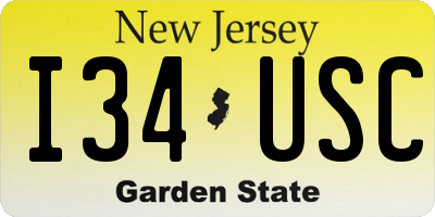 NJ license plate I34USC