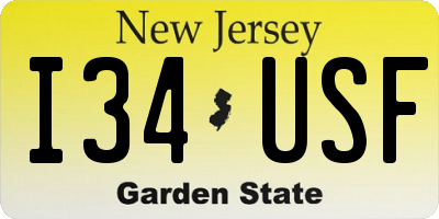 NJ license plate I34USF