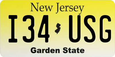 NJ license plate I34USG