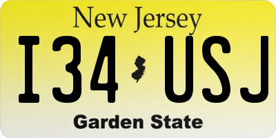 NJ license plate I34USJ