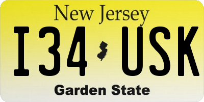 NJ license plate I34USK