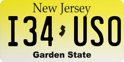 NJ license plate I34USO