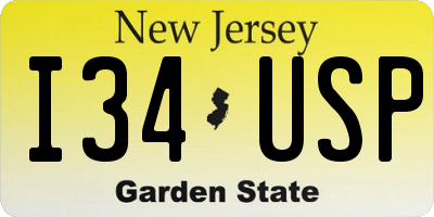 NJ license plate I34USP