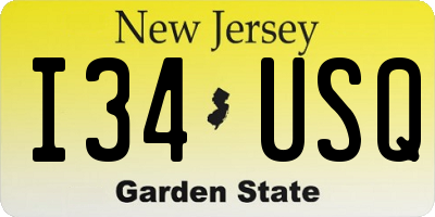 NJ license plate I34USQ