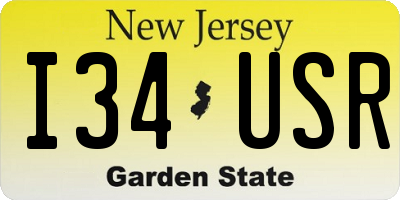 NJ license plate I34USR