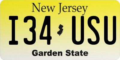NJ license plate I34USU