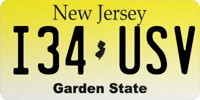 NJ license plate I34USV