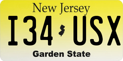 NJ license plate I34USX