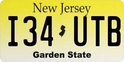 NJ license plate I34UTB