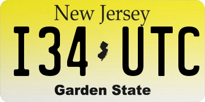NJ license plate I34UTC