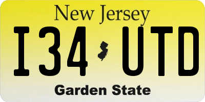 NJ license plate I34UTD