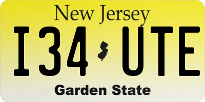 NJ license plate I34UTE