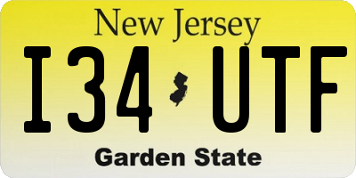 NJ license plate I34UTF