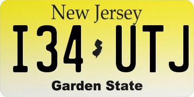 NJ license plate I34UTJ