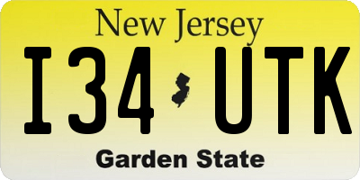 NJ license plate I34UTK